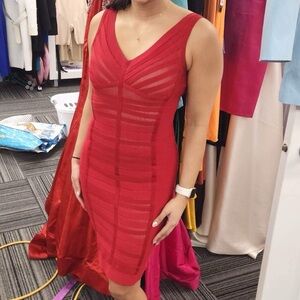 Red MacDuggal Bandage Dress